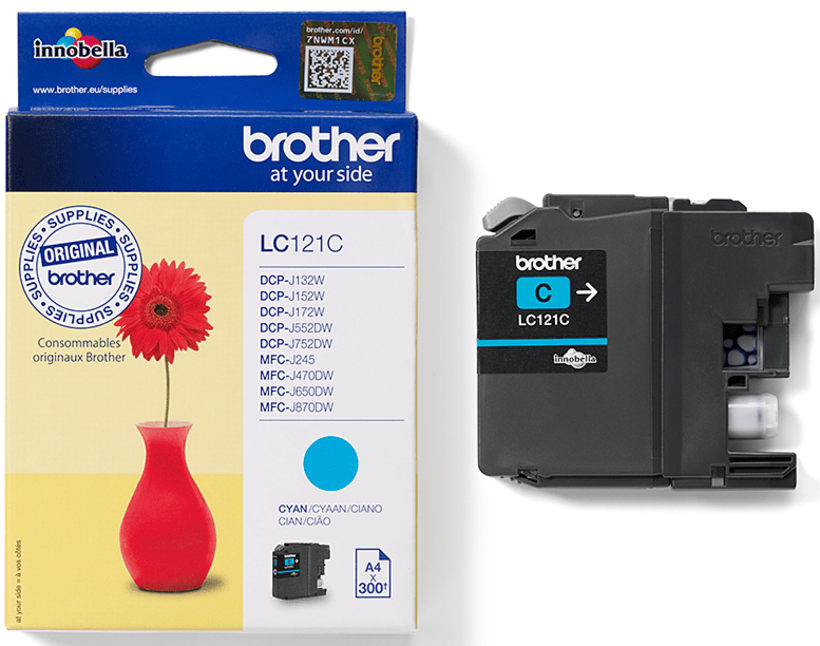 Inkoust Brother LC-121C, azurový