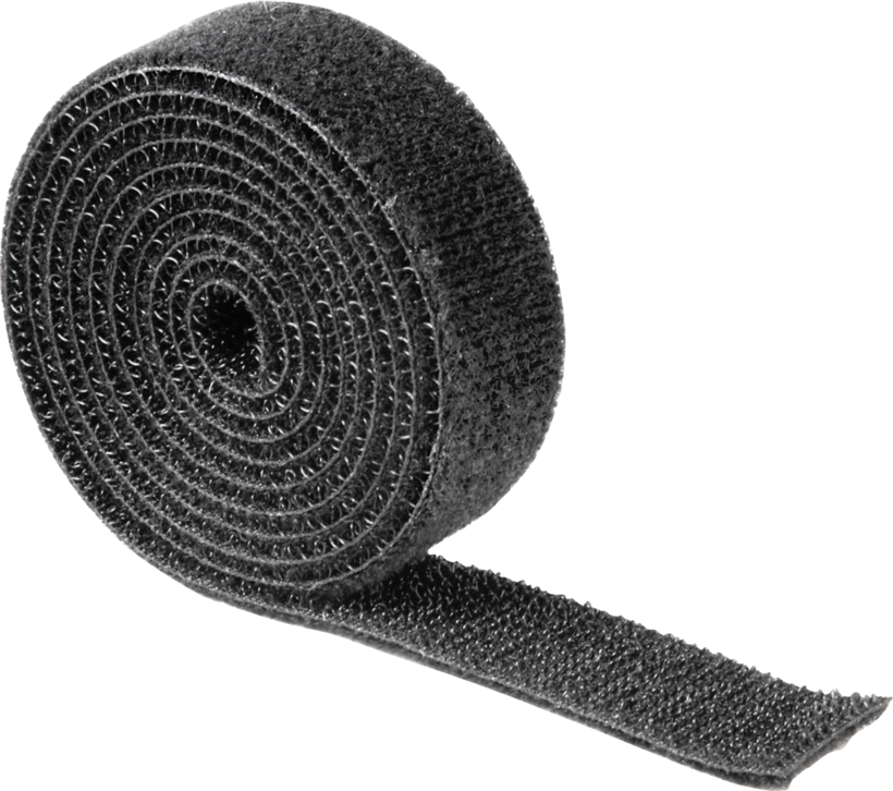 Hook-and-Loop Cable Tie Roll 1m Black