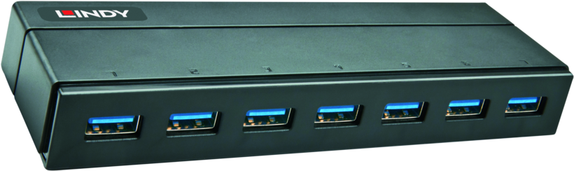 Hub USB 3.0 LINDY 7 portas preto