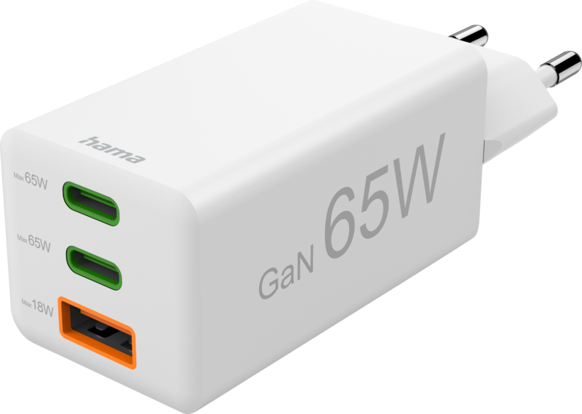 Adapt. carreg. Hama 65 W 2x USB-C/USB-A