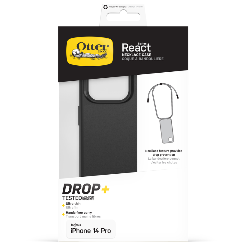 OtterBox iP 14 Pro React Necklace černý