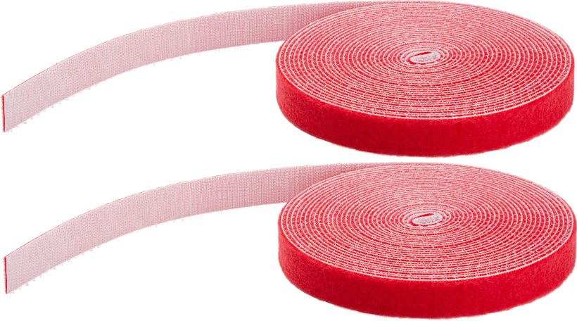 Rouleau serre-câble scratch 15m rouge 2x