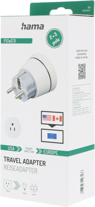 Hama USA - Europe Travel Adapter