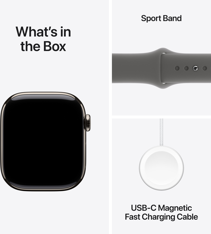 Apple Watch S10 LTE 42mm titane naturel