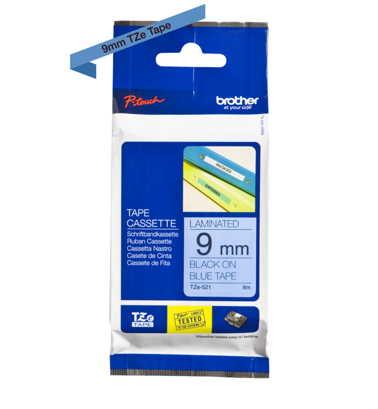 Brother TZe-521 9mmx8m Label Tape Blue