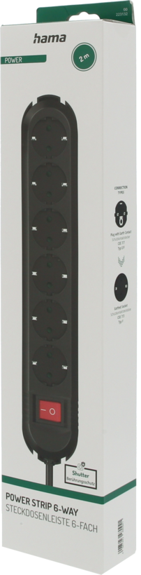 Power Strip 6-way 2m w/ Switch
