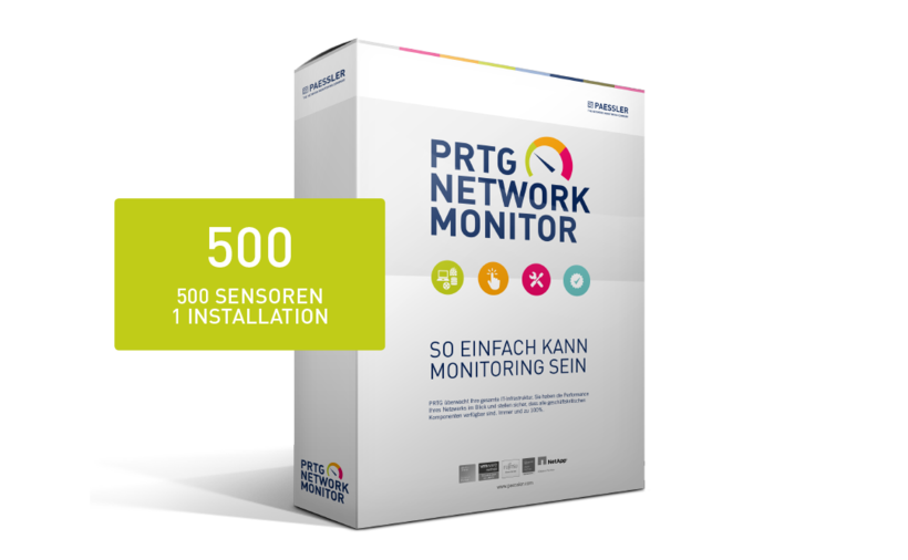 Paessler PRTG Network Monitor 500 Version Lizenz inkl. Maintenance 36 Monate 500 Sensoren