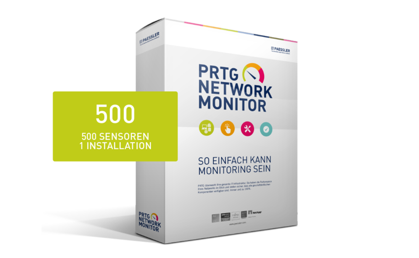 Paessler PRTG Network Monitor Upgrade incl. Maintenance 12 months 100 Sensors to 500 Sensors