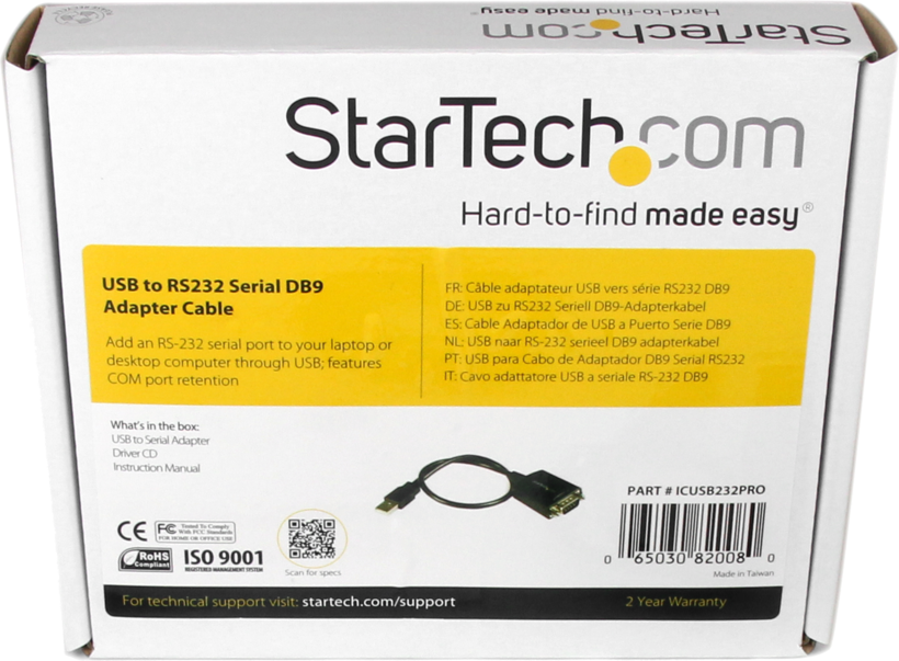 Adattatore DB9Ma (RS232)-USB-A Ma 0,3 m