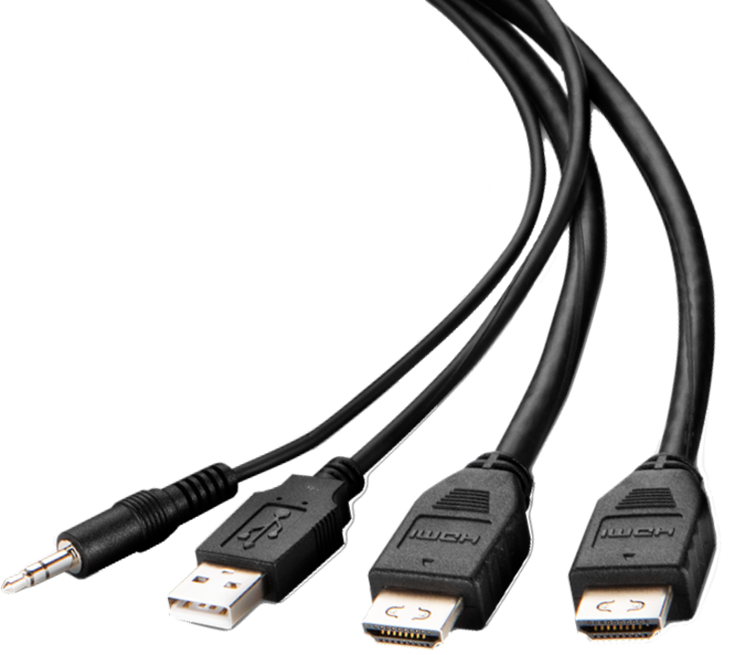Kabel KVM Belkin 2xHDMI, USB, audio 1,8m