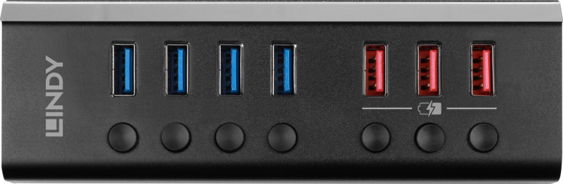 LINDY USB Hub 3.0 7-port + Switch