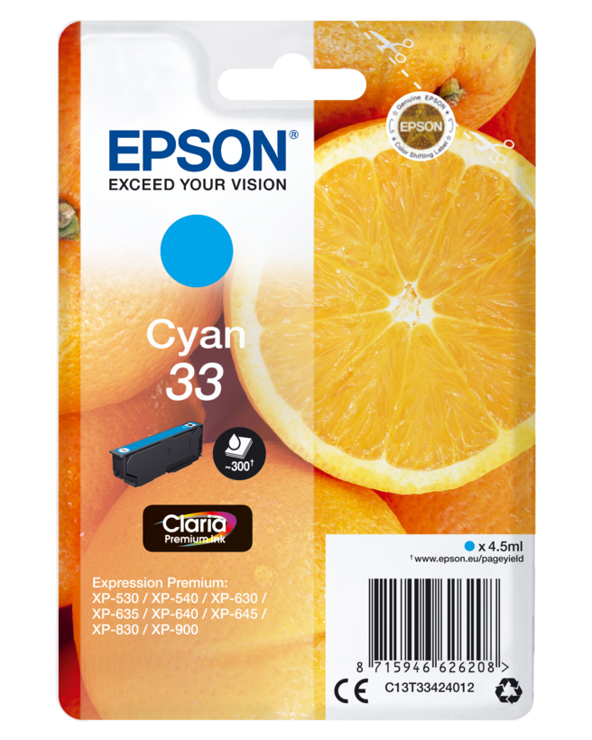 Epson 33 Claria Ink Cyan