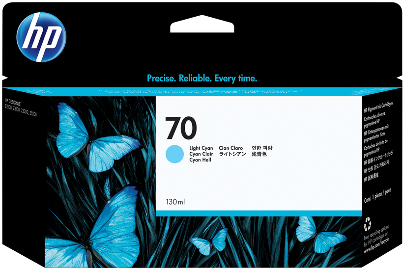 HP 70 tinta 130 ml világos cián