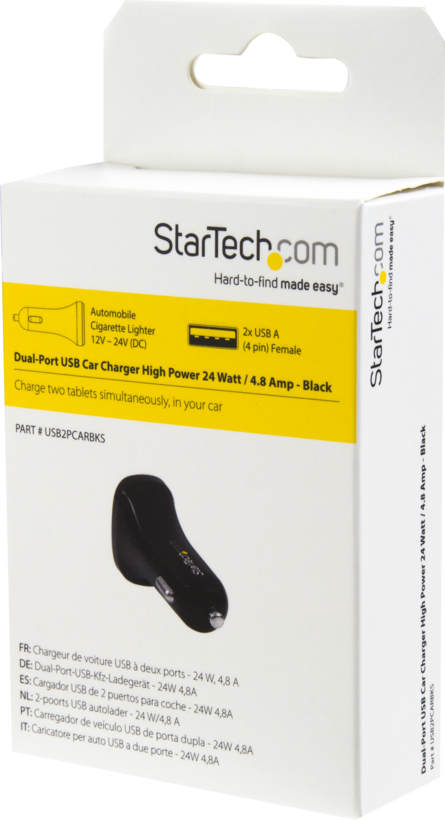 Chargeur voiture StarTech 2xUSB 2 400 mA