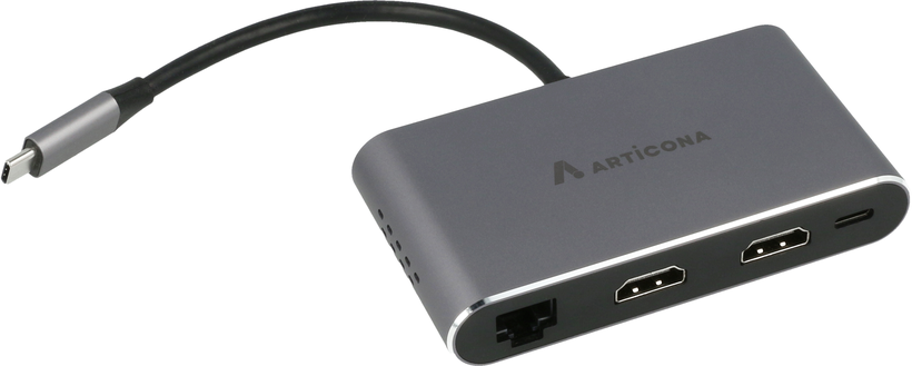Adapter 8-in-1 USB-C-2x HDMI/RJ45/USB/SD