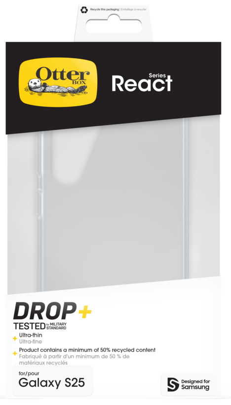 OtterBox React Galaxy S25 case clear