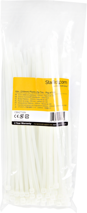 Cable Ties 250x4mm(LxW) White 100x