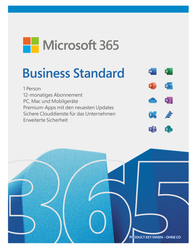 Microsoft M365 Business Standard 1 License Medialess