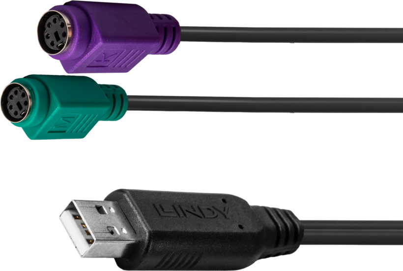 Adapter 2x PS/2/f - USB A/m