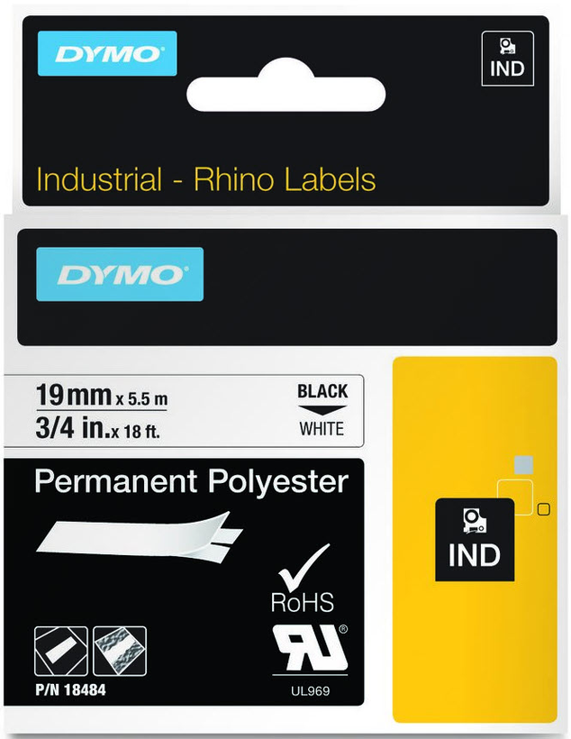 Polyester. páska Dymo Rhino bílá 19 mm