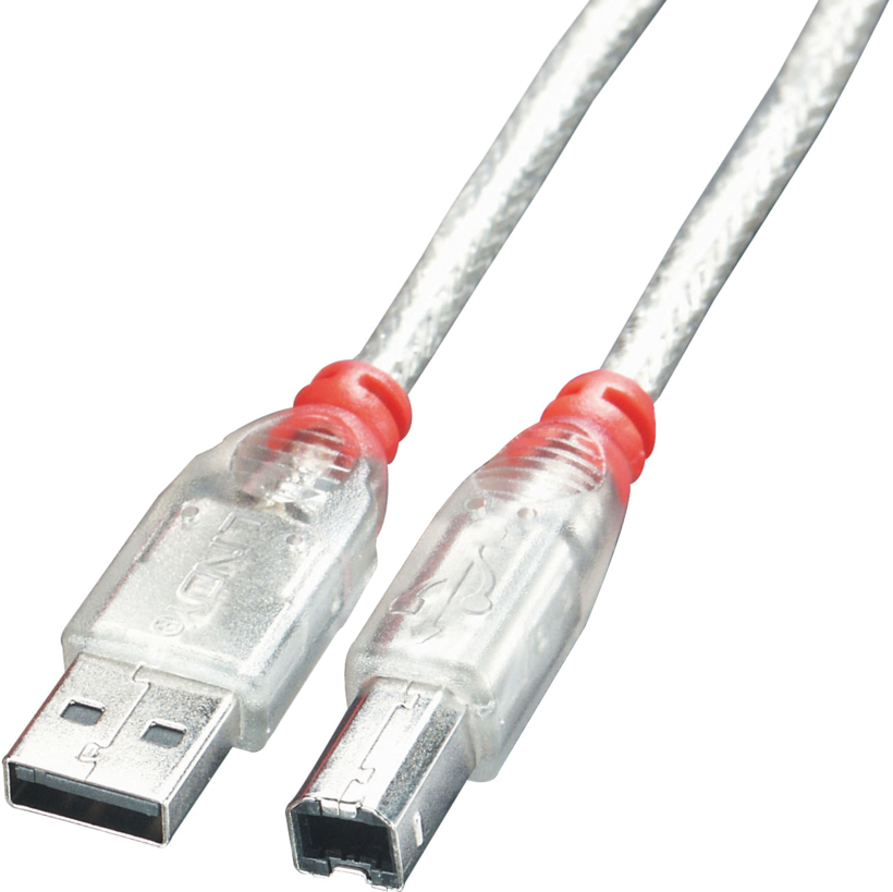 Cable USB 2.0 A/m-B/m 0.5m Transparent