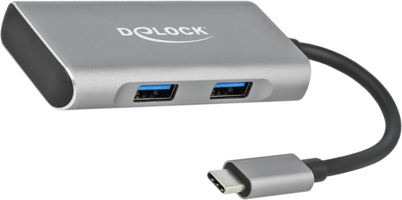 Delock USB Hub 3.1 4-Port schwarz/silber