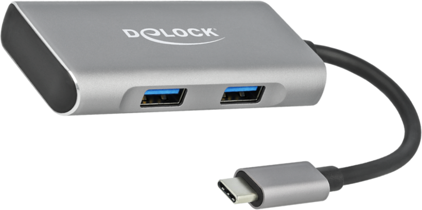 Hub USB 3.1 4 porte nero/argento Delock