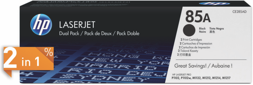 HP 85A Toner Black 2-pack