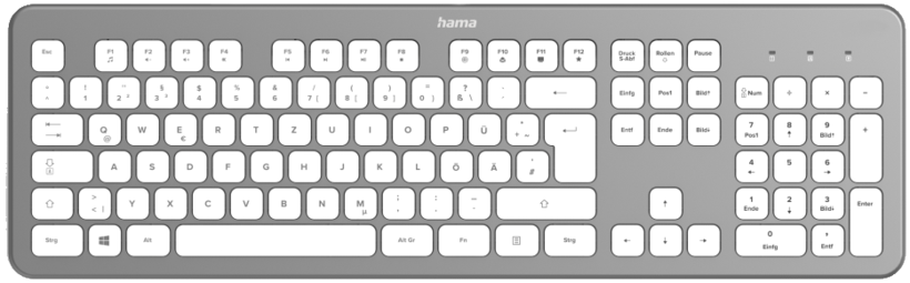 Hama KW-700 Tastatur silber/weiß