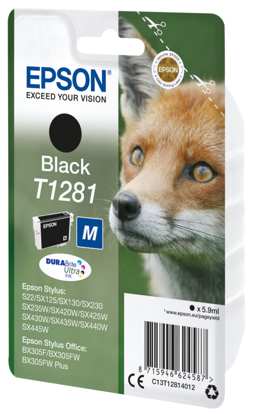 Cartucho de tinta EPSON T1281 M negro