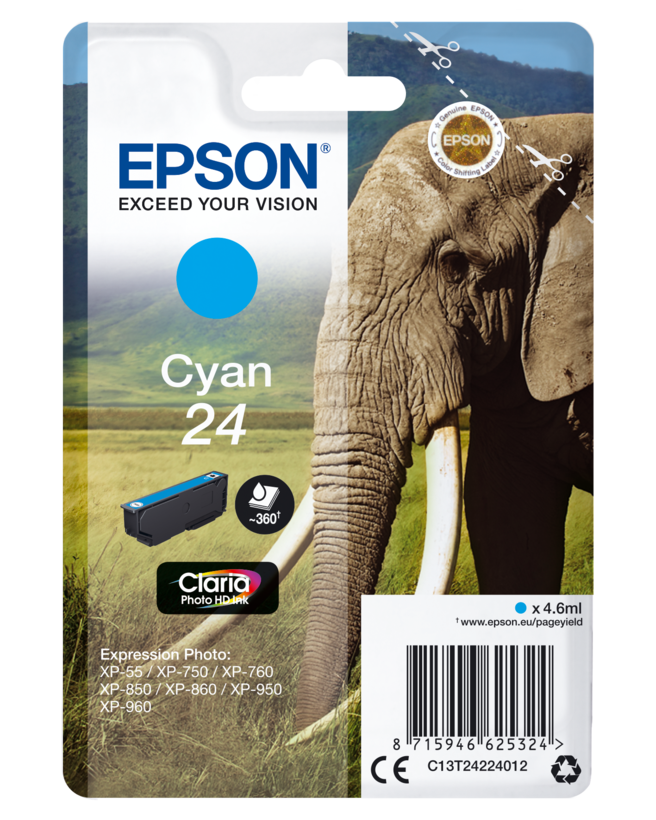 Tinteiro Epson 24 Claria ciano