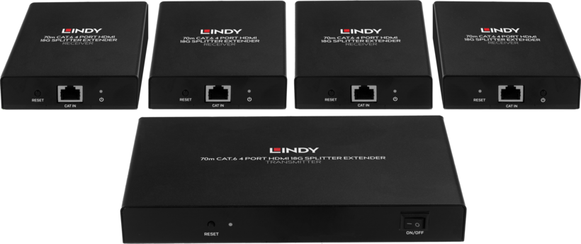 LINDY HDMI Splitter+Transmitter 1:4 70m