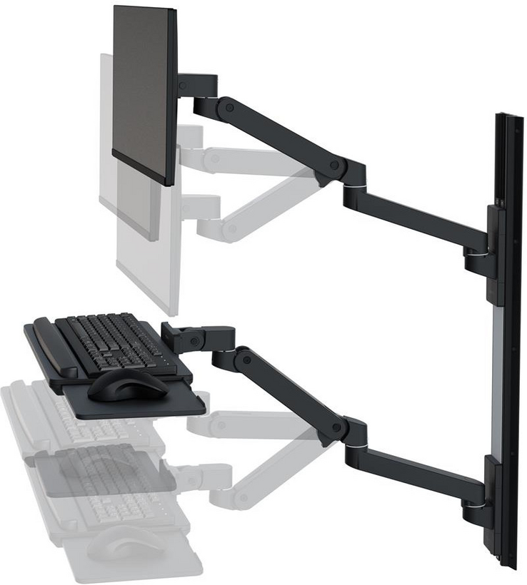 Ergotron LX Pro Wall Mount System Black
