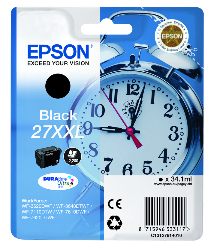 Inkoust Epson 27XXL, černý