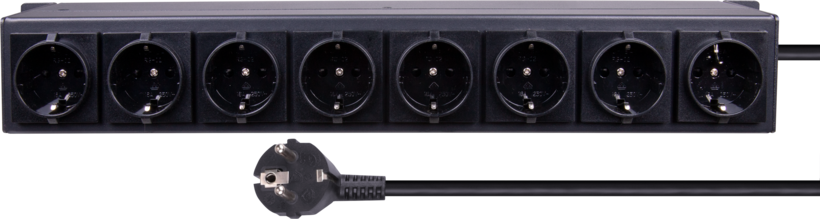 Power Strip 8-way 2m Black