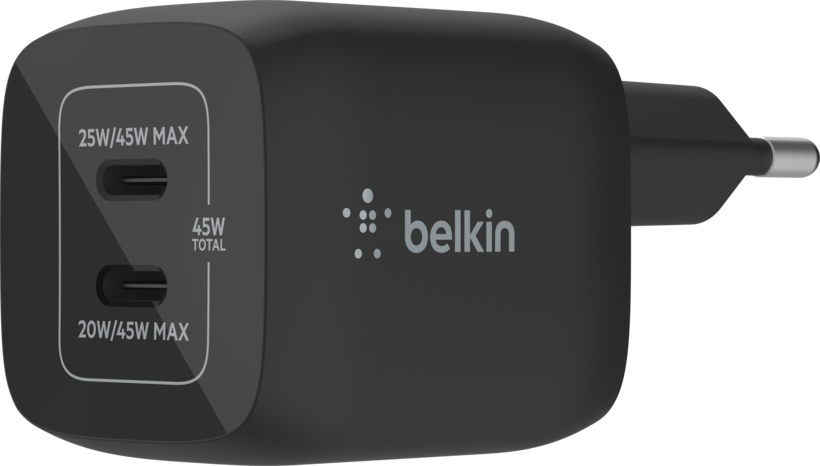Cargador pared Belkin 45W Dual USB-C GaN