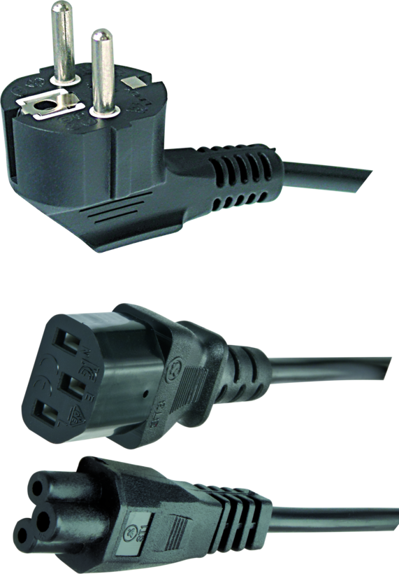 Kabel zasil. 1 x m. - 1xC13+1xC5 ż. 2 m