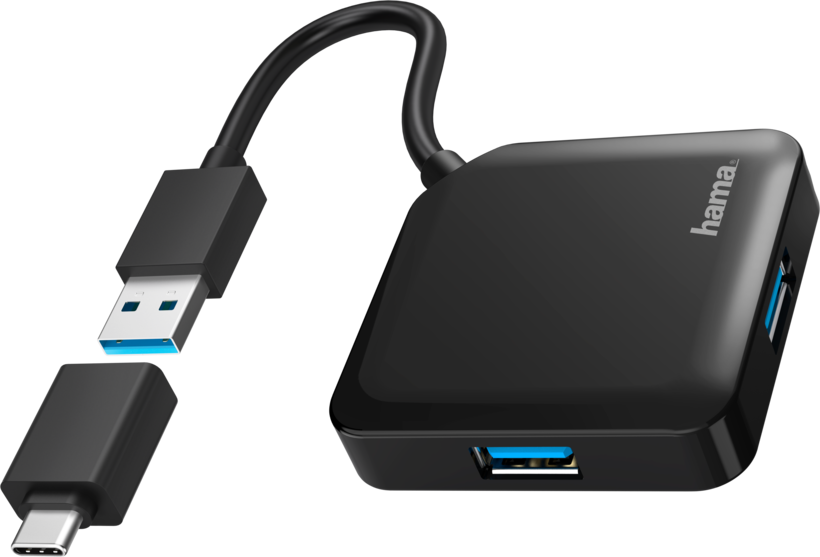 Hama USB Hub 3.0 4-port Black