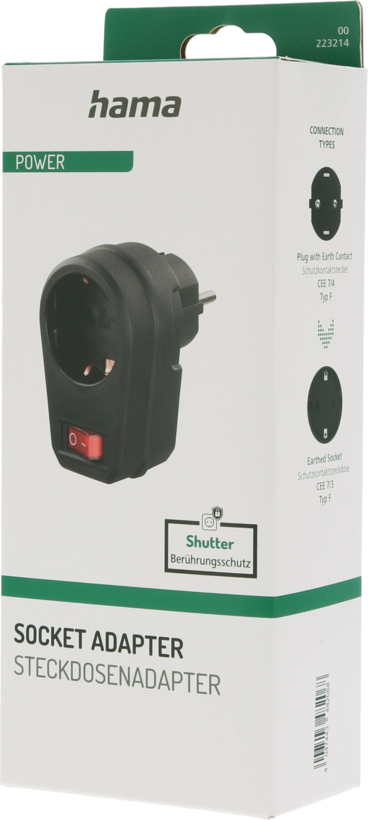 Socket Adapter 1-way w/ Switch