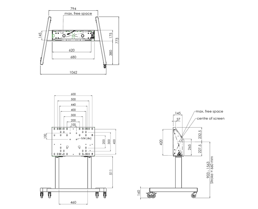 Vogel's S062.7205 Display Trolley