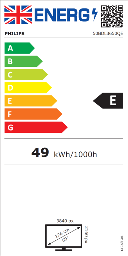 Philips 50BDL3650QE Display