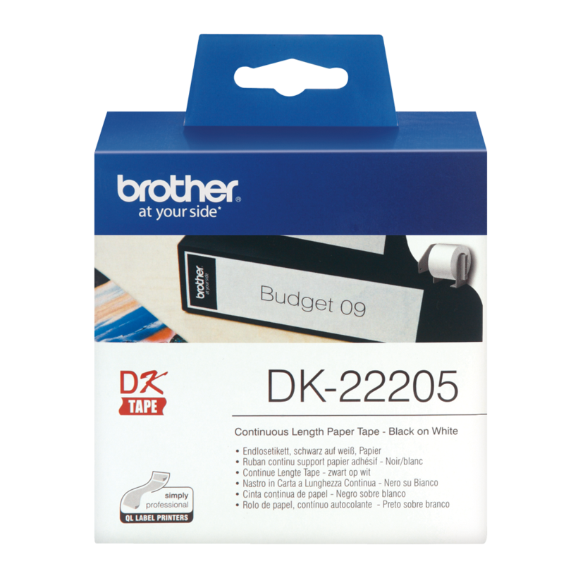 Brother 62mmx30m Cont Label Roll White