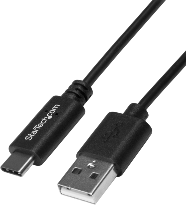 USB-C 2.0 - USB-A m/m kábel 0,5 m, fek.