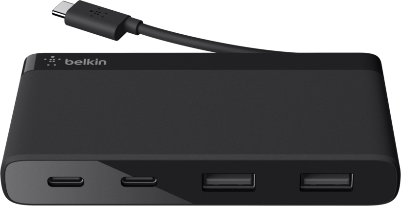 Belkin USB 3.0 Mini 4 portos hub, fekete