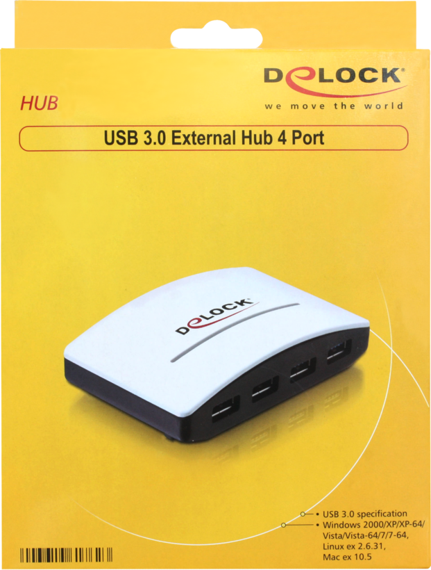 USB Hub 3.0 4 porty černý/bílý