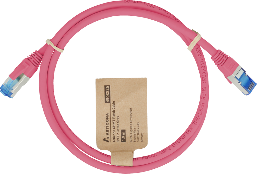 Patch Cable RJ45 S/FTP Cat6a 1.5m Magent