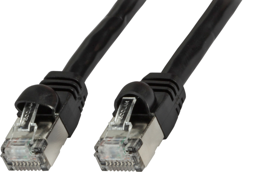 Câble patch RJ45 S/FTP Cat6 1 m noir