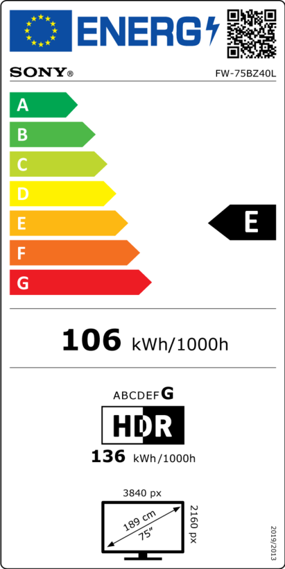 Display Sony Bravia FW-75BZ40L