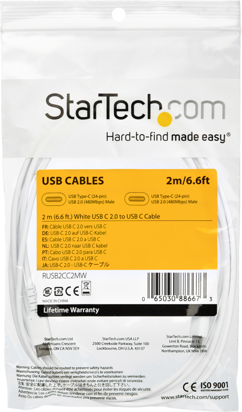 Cabo StarTech USB tipo C 2 m