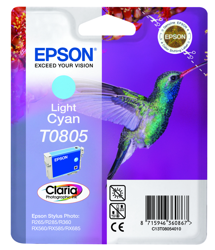Encre Epson T0805, cyan clair